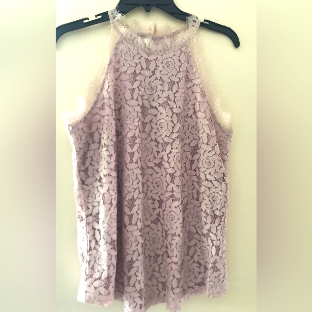 Berryou Sleeveless Lace Top Blush Size Small
